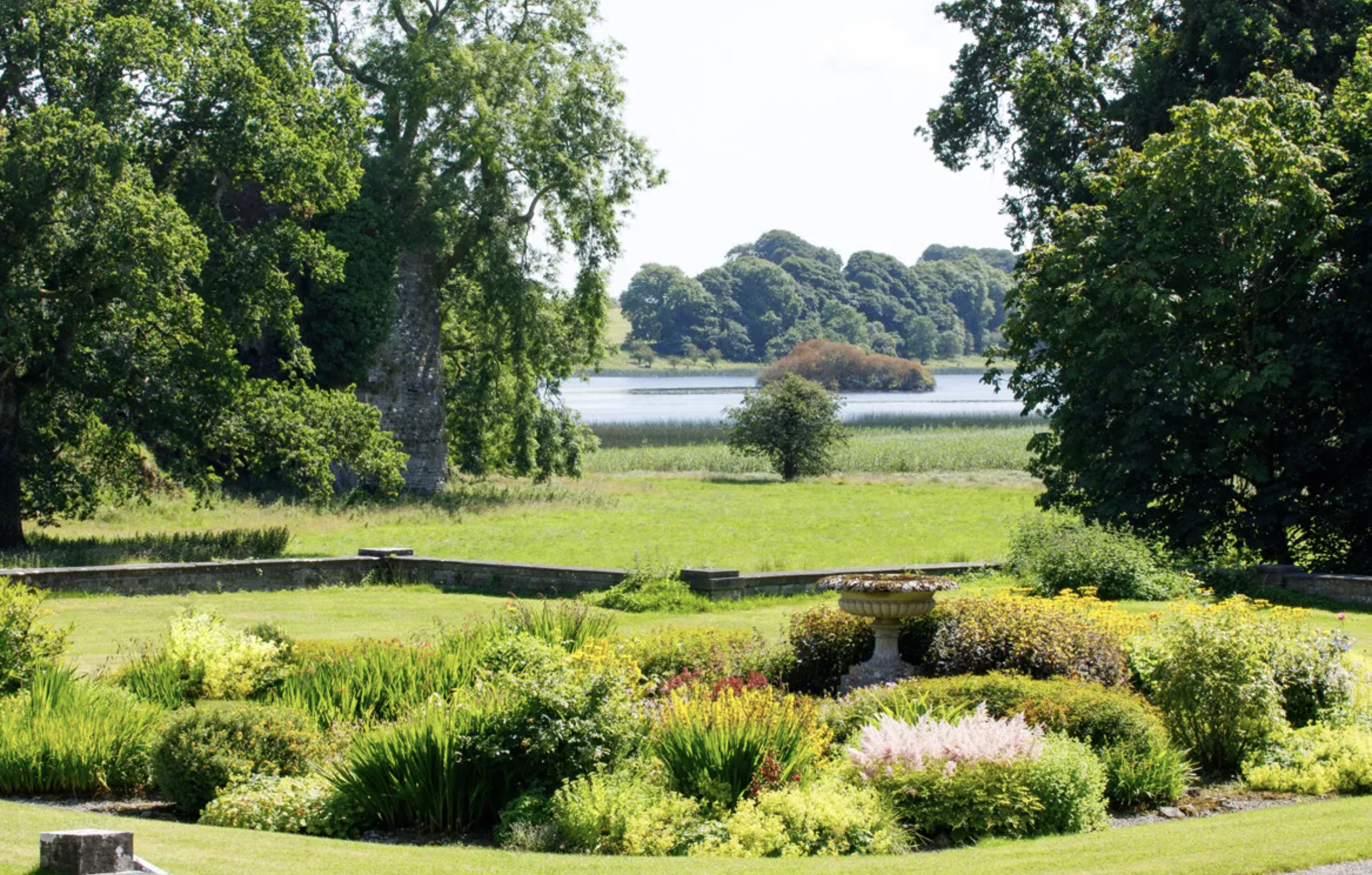 Garden and lake view at Temple House
