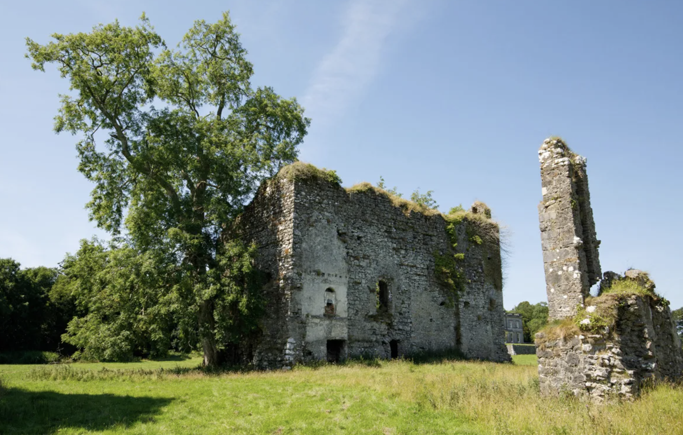 Castle ruins on the grounds, used for workshops and gatherings