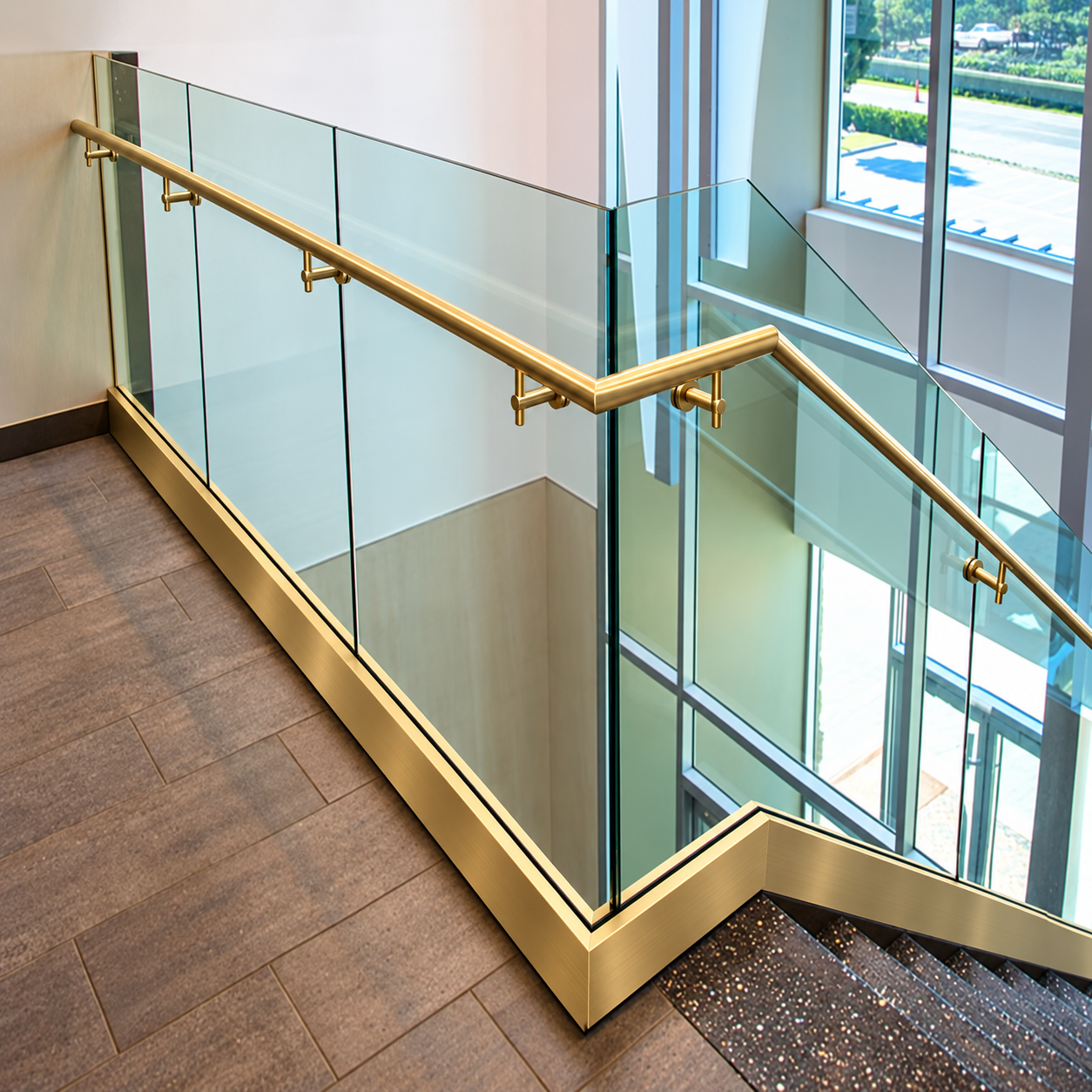 Custom staircase designed, fabricated and installed by Railing Max in Florida