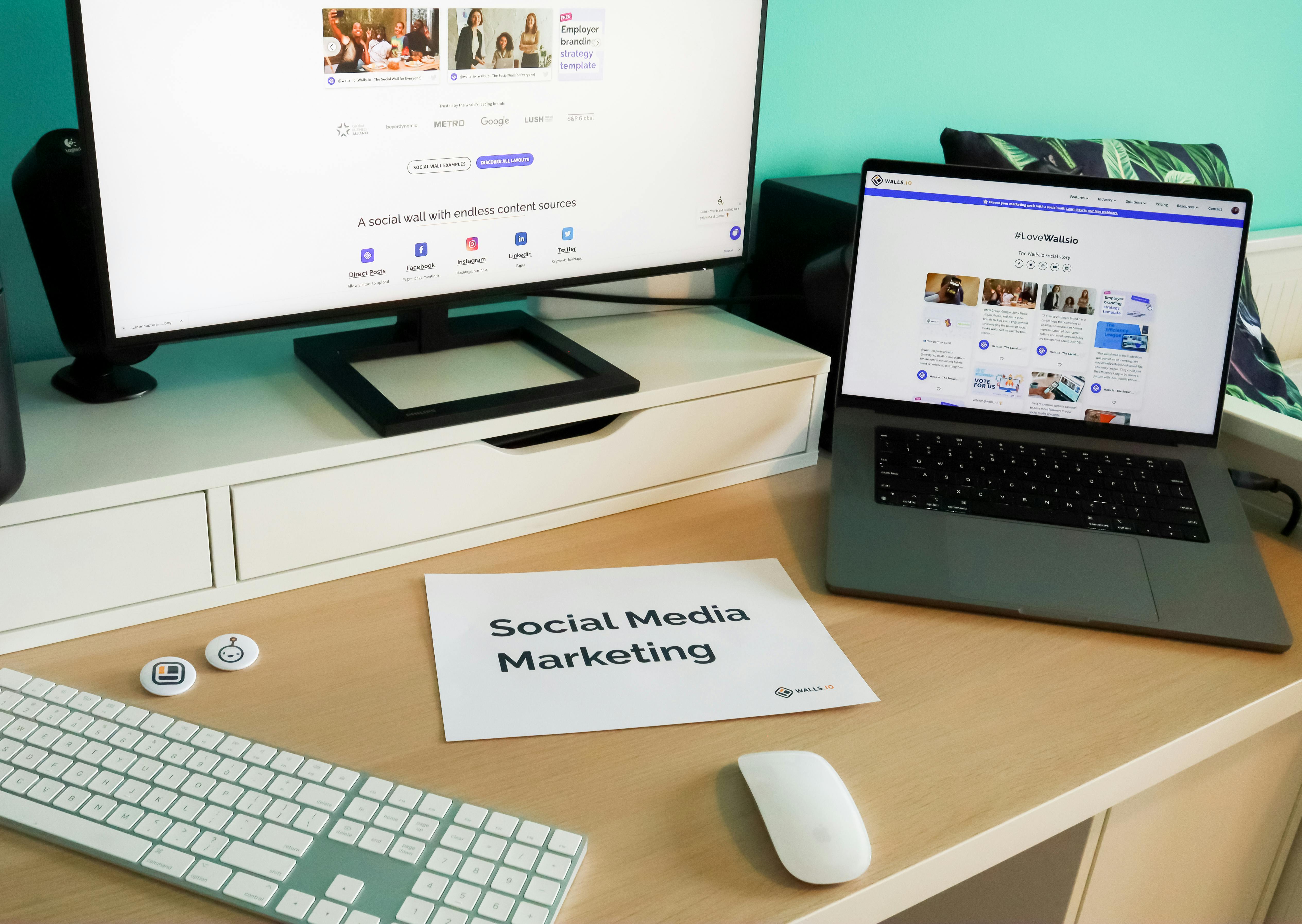 scattered marketing materials