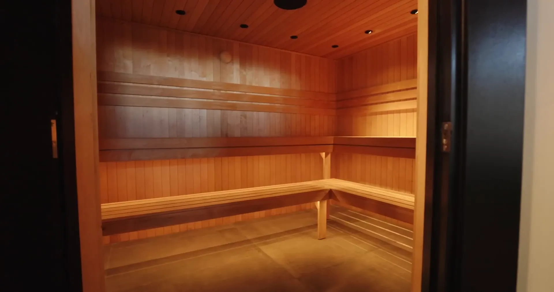 The Plunge cold plunge and sauna facility at Rio Plaza
