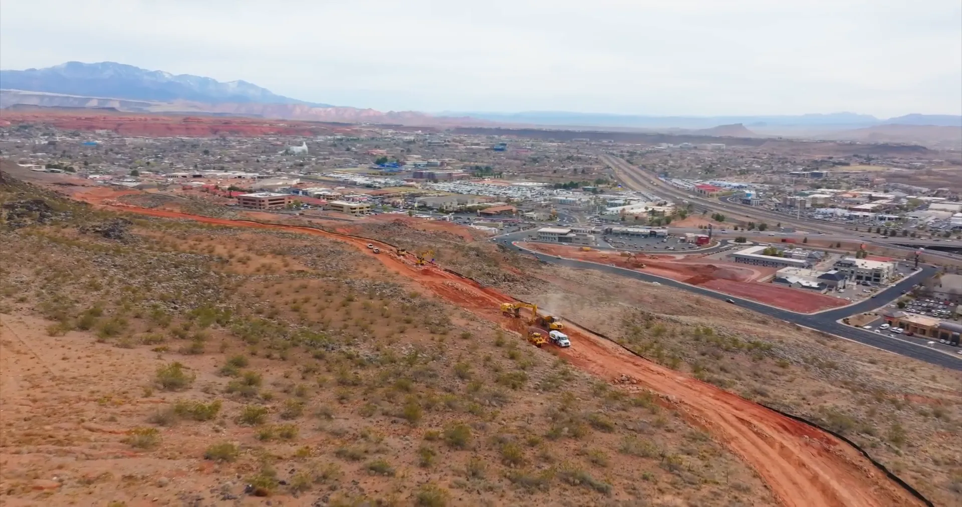 Construction of the southeast entrance road