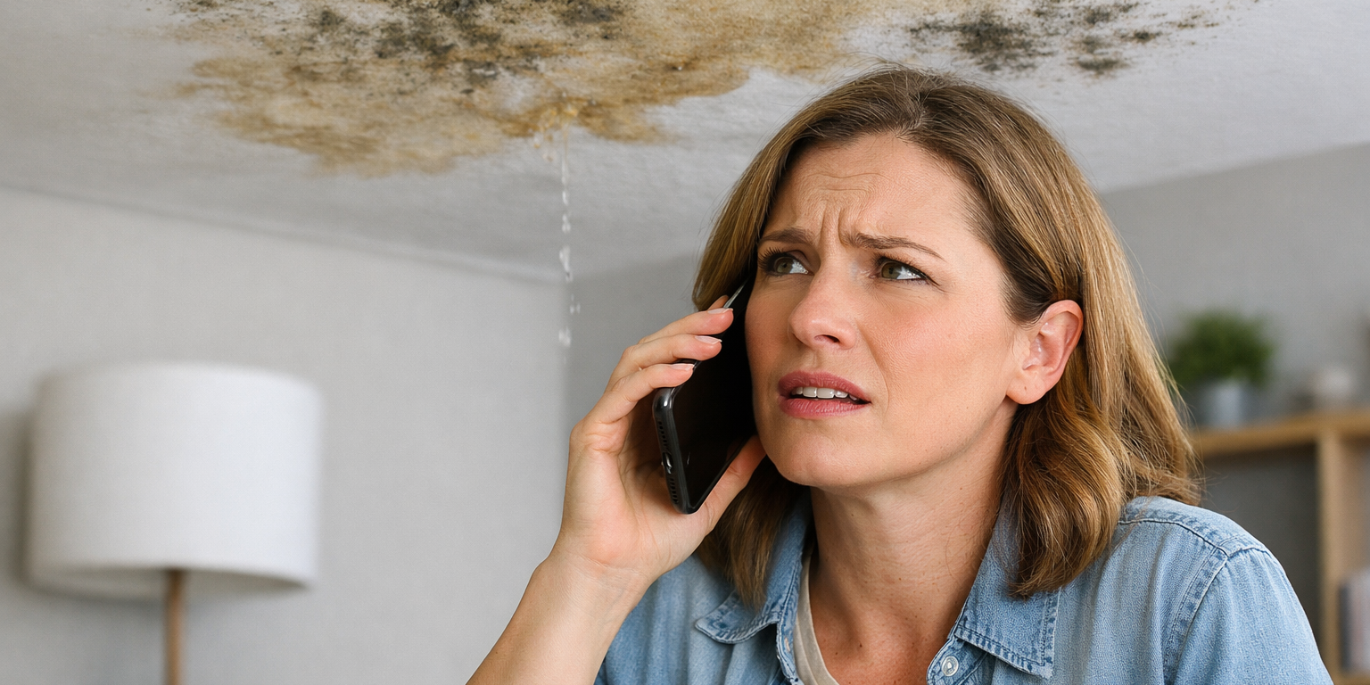 Homeowner reviewing home repair costs at the kitchen table