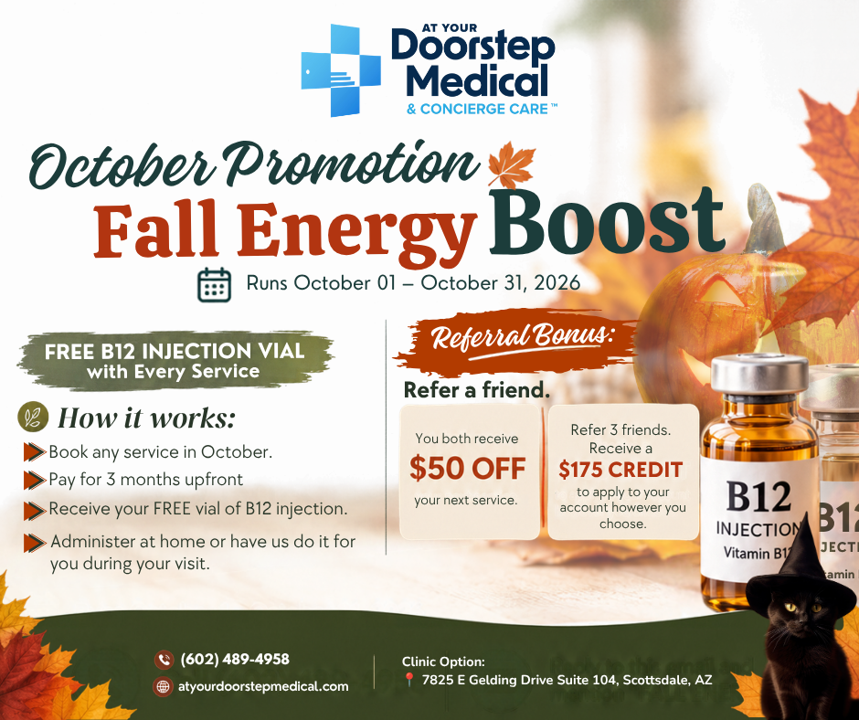 Fall Energy Boost October promotion from At Your Doorstep Medical