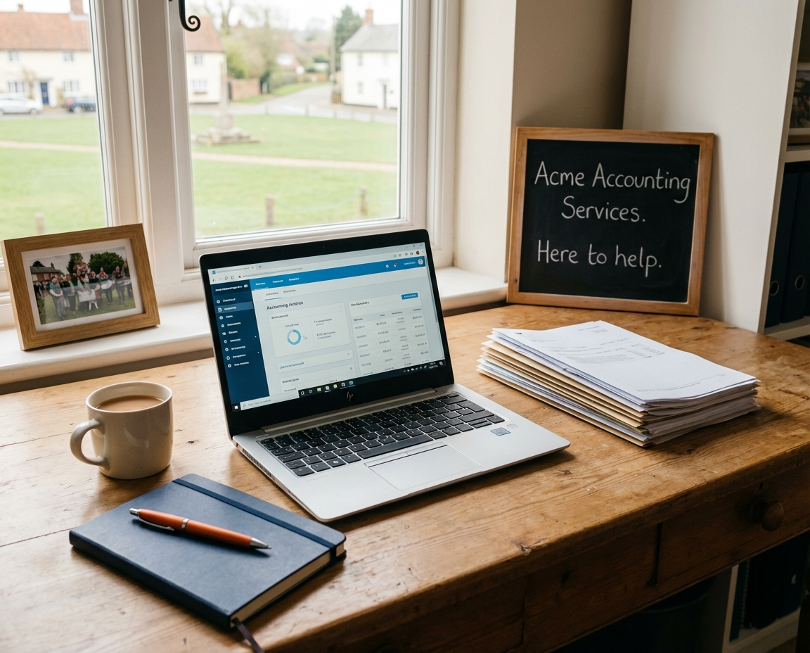 A small business owner in Stowmarket reviewing financial records, representing the process of finding a local bookkeeper