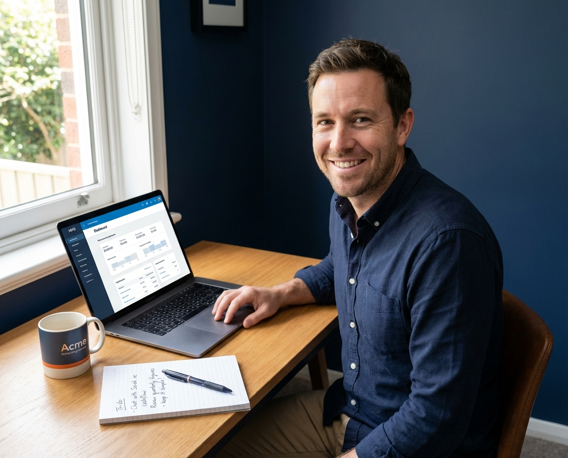Sole trader reviewing Making Tax Digital compliance requirements on a laptop at a desk