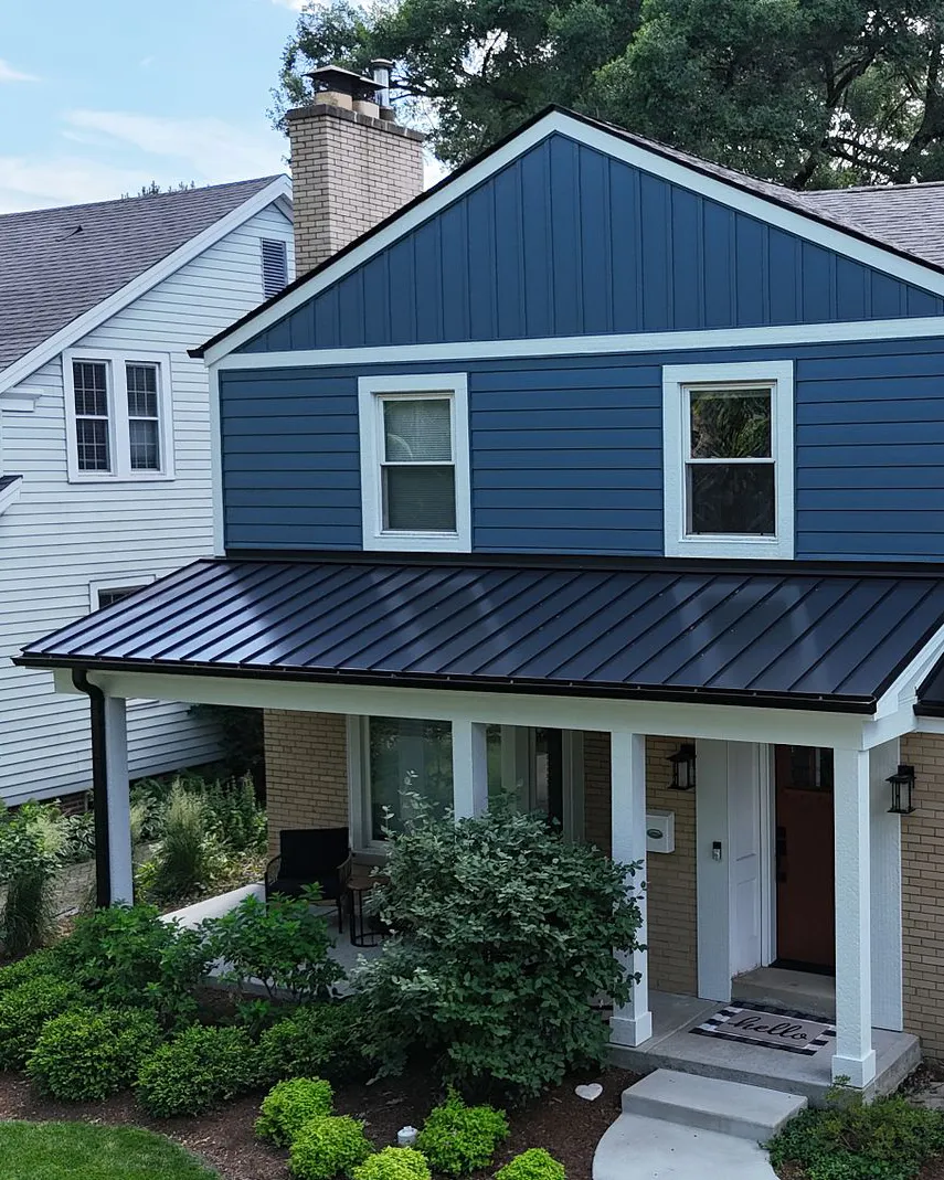 Exterior transformation with new siding and roofing