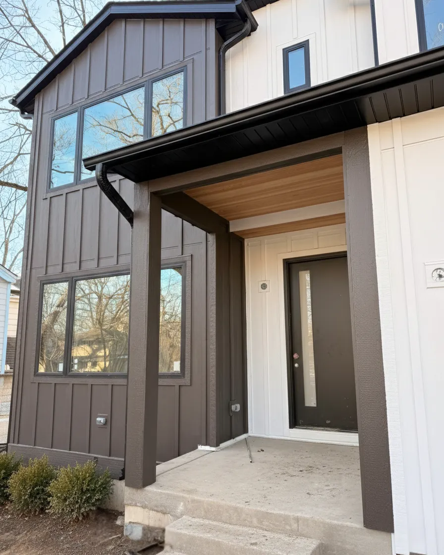 Beautiful home exterior with upgraded siding