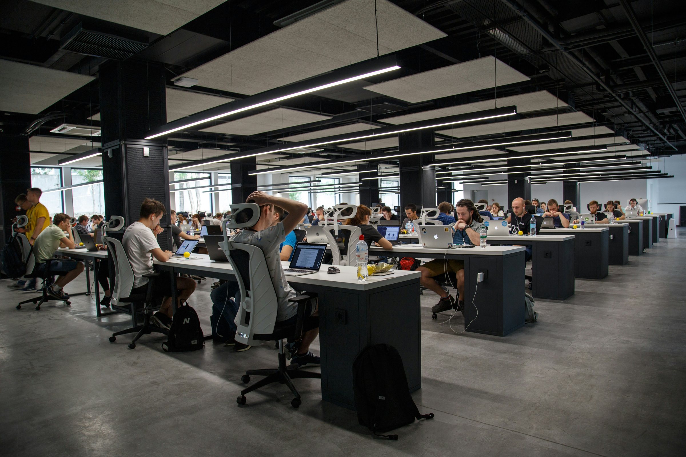 Technology operations team in a modern office