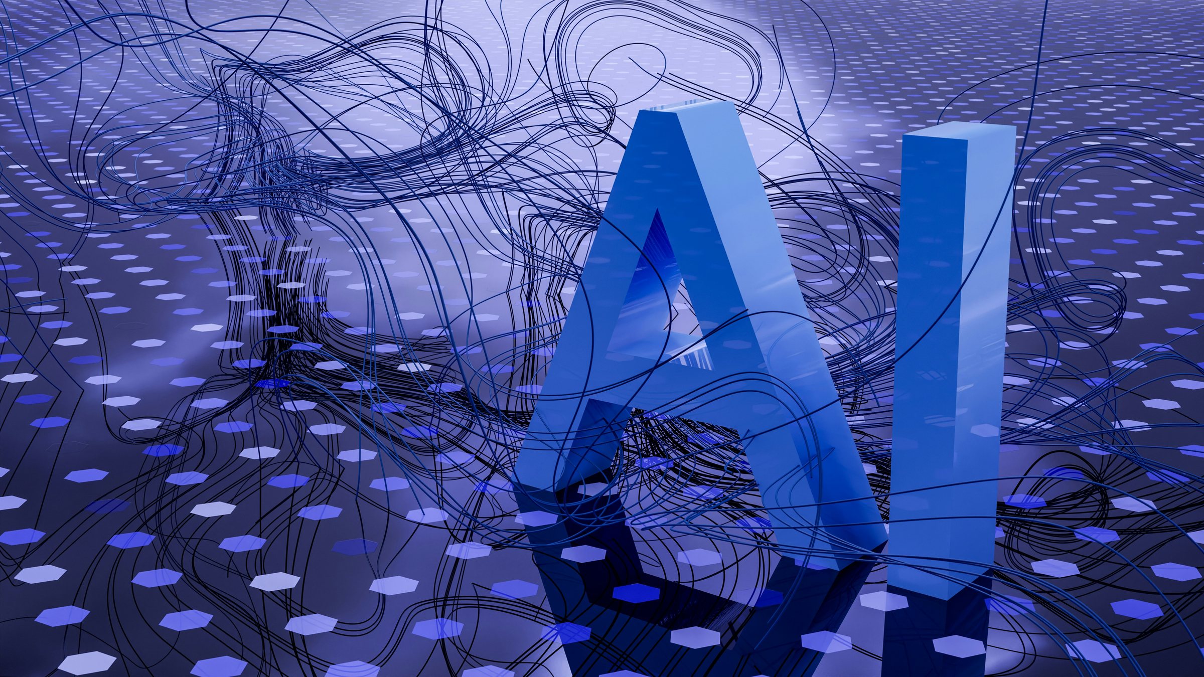 Abstract artificial intelligence data visualization