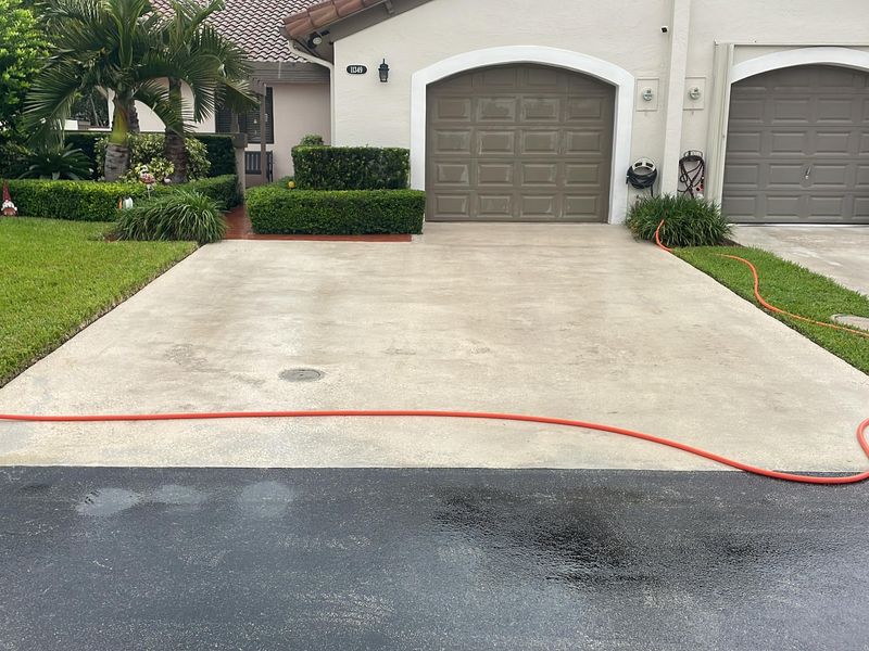 Before and after driveway cleaning