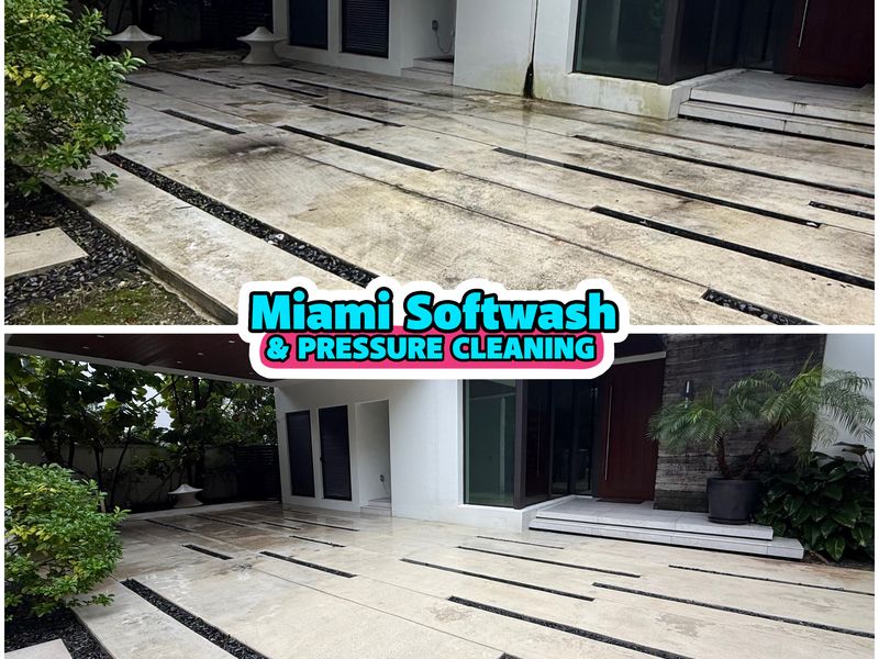 Before and after driveway cleaning