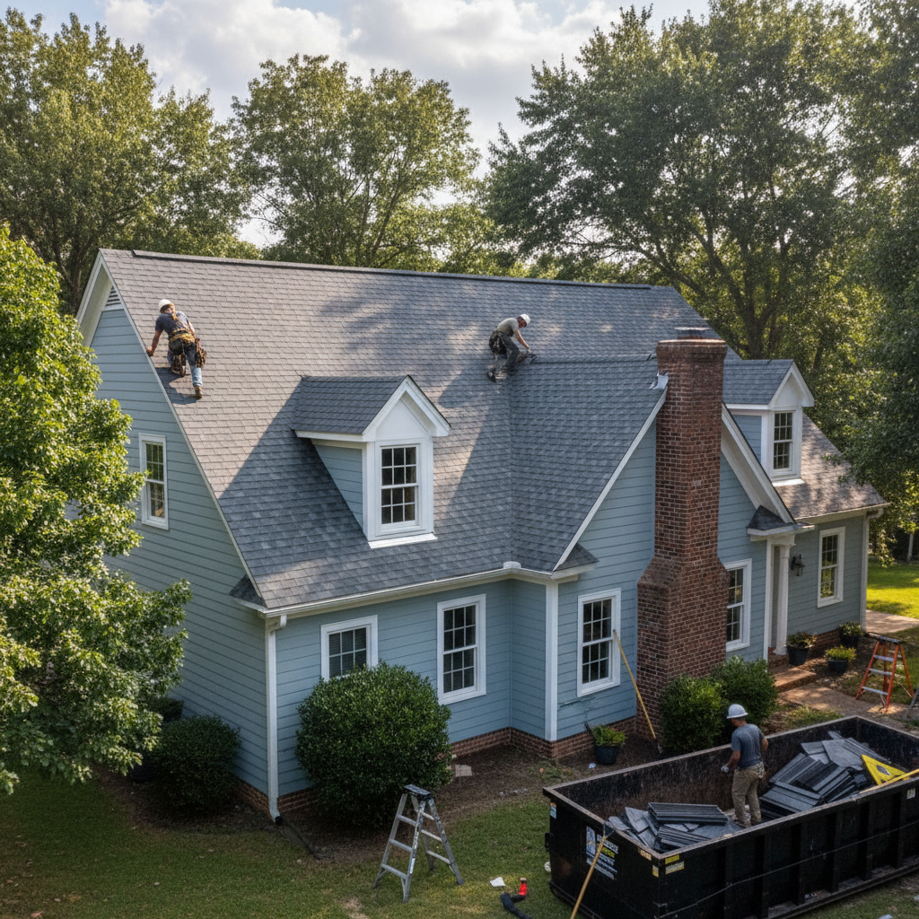 New roof on a residential