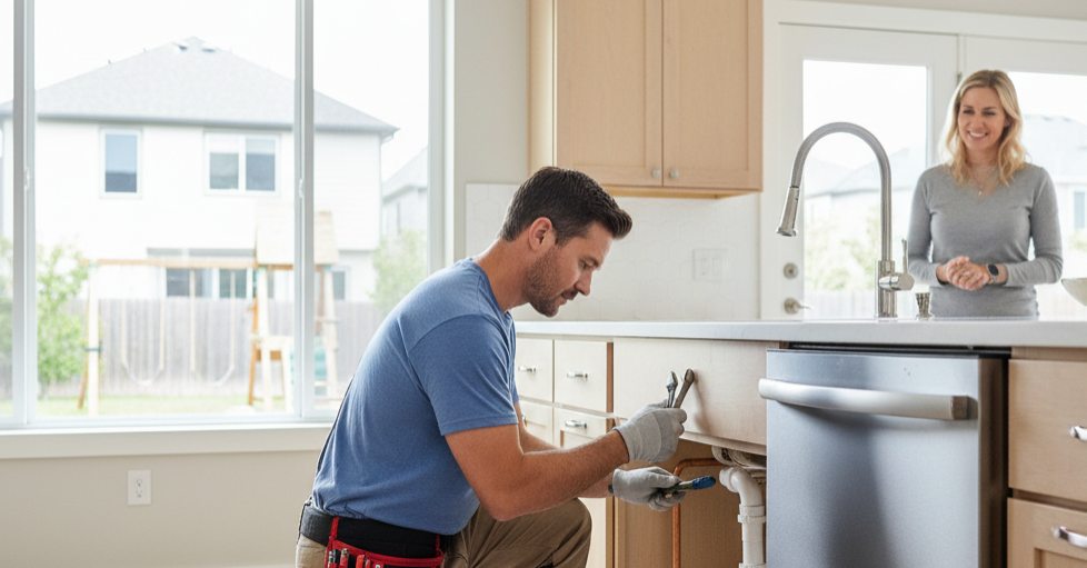 Expert plumber at work