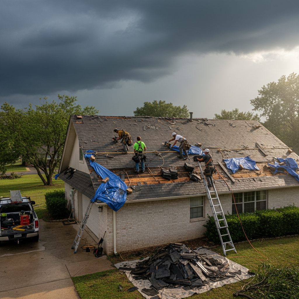 storm damage fix a roof