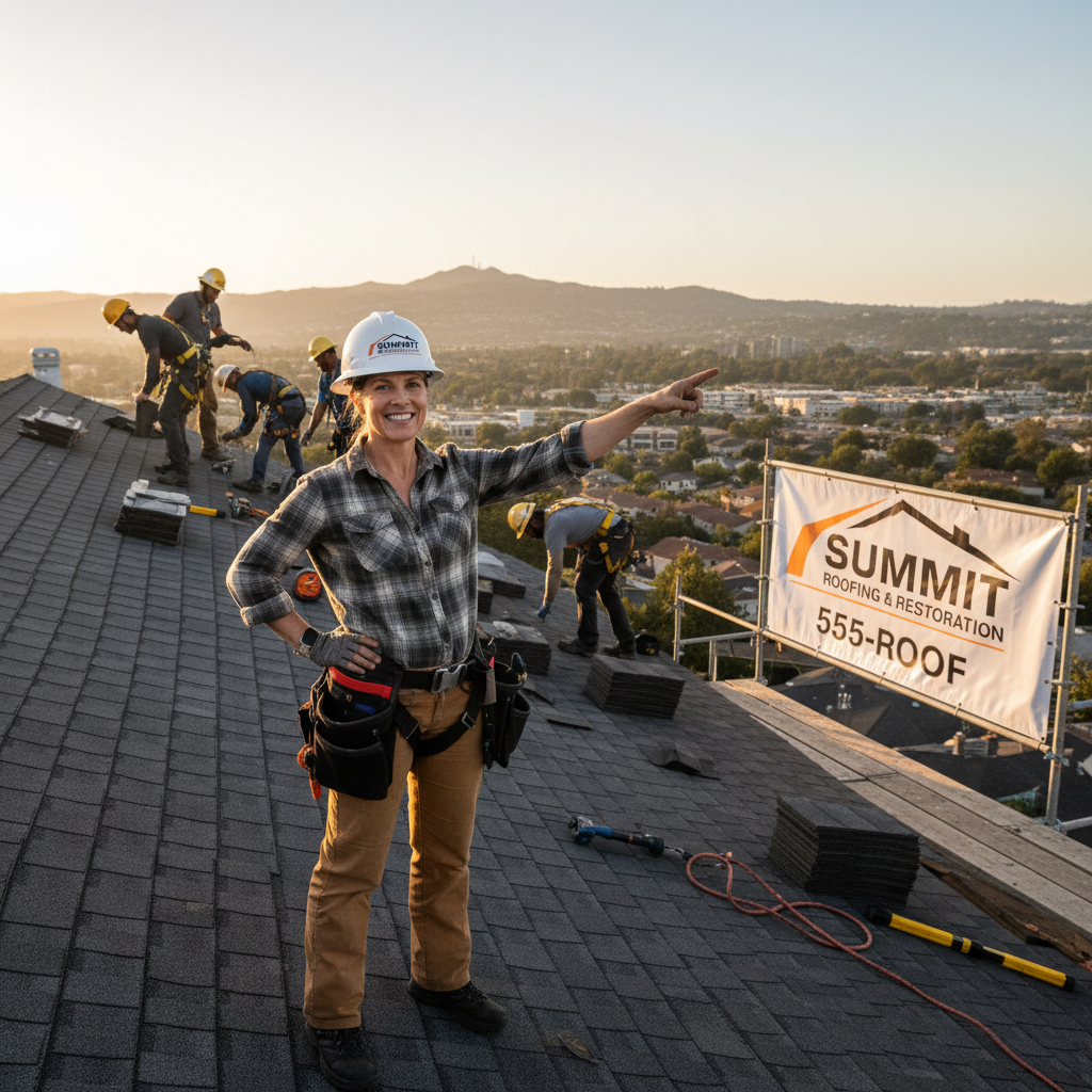 roofing company founder on a roof