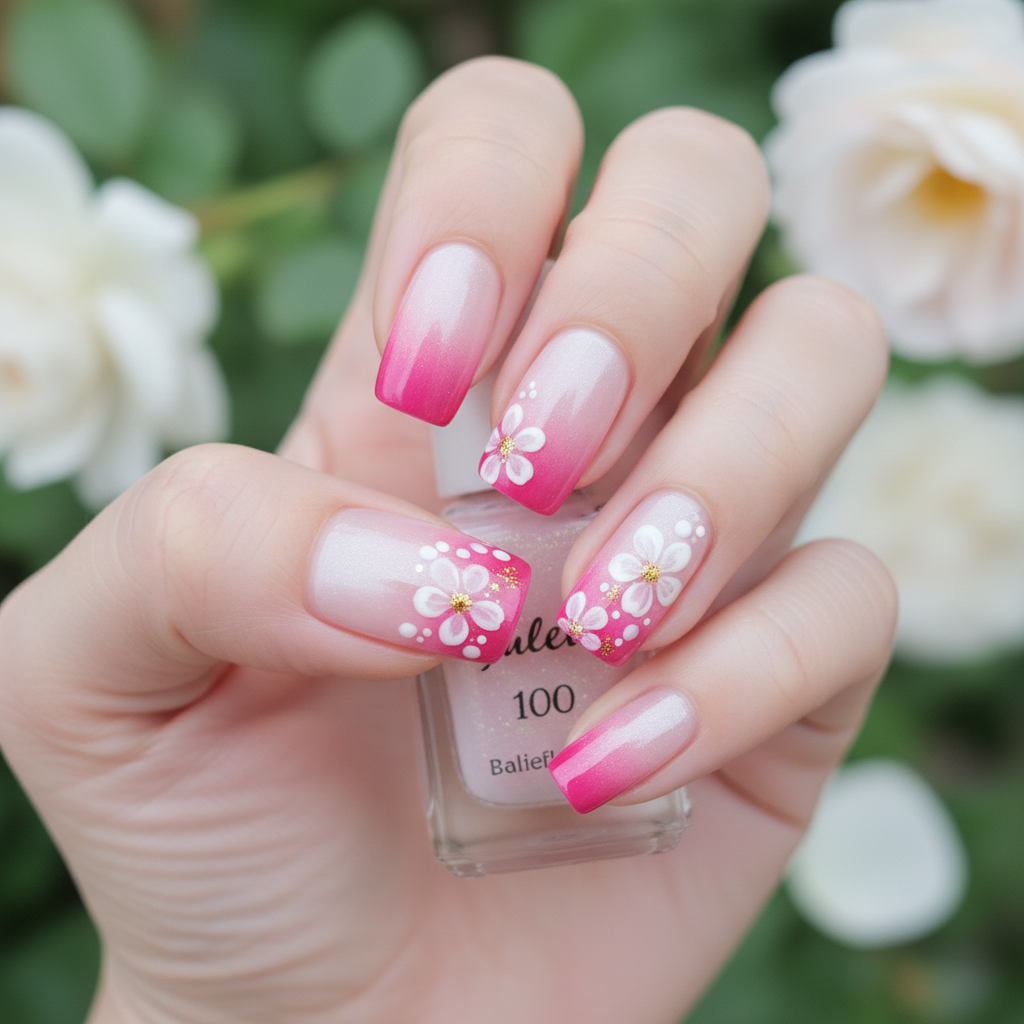 Luxury nail art close up