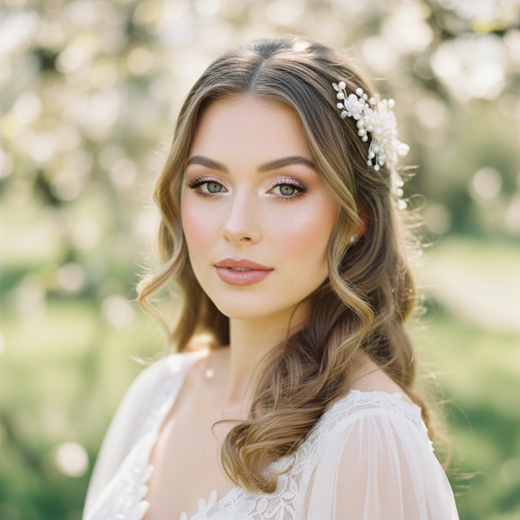 Soft romance bridal look