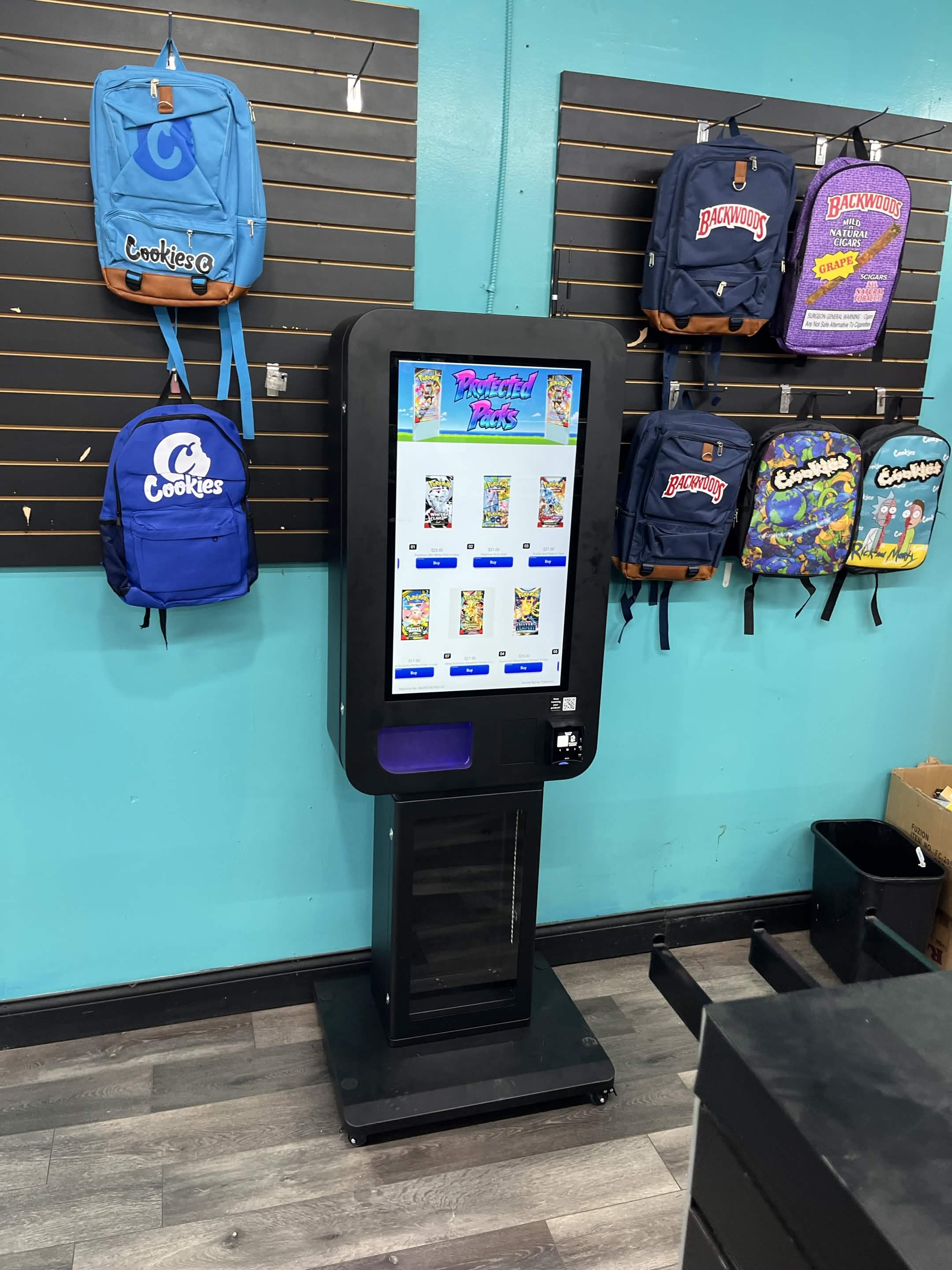 Collectible card vending machine install