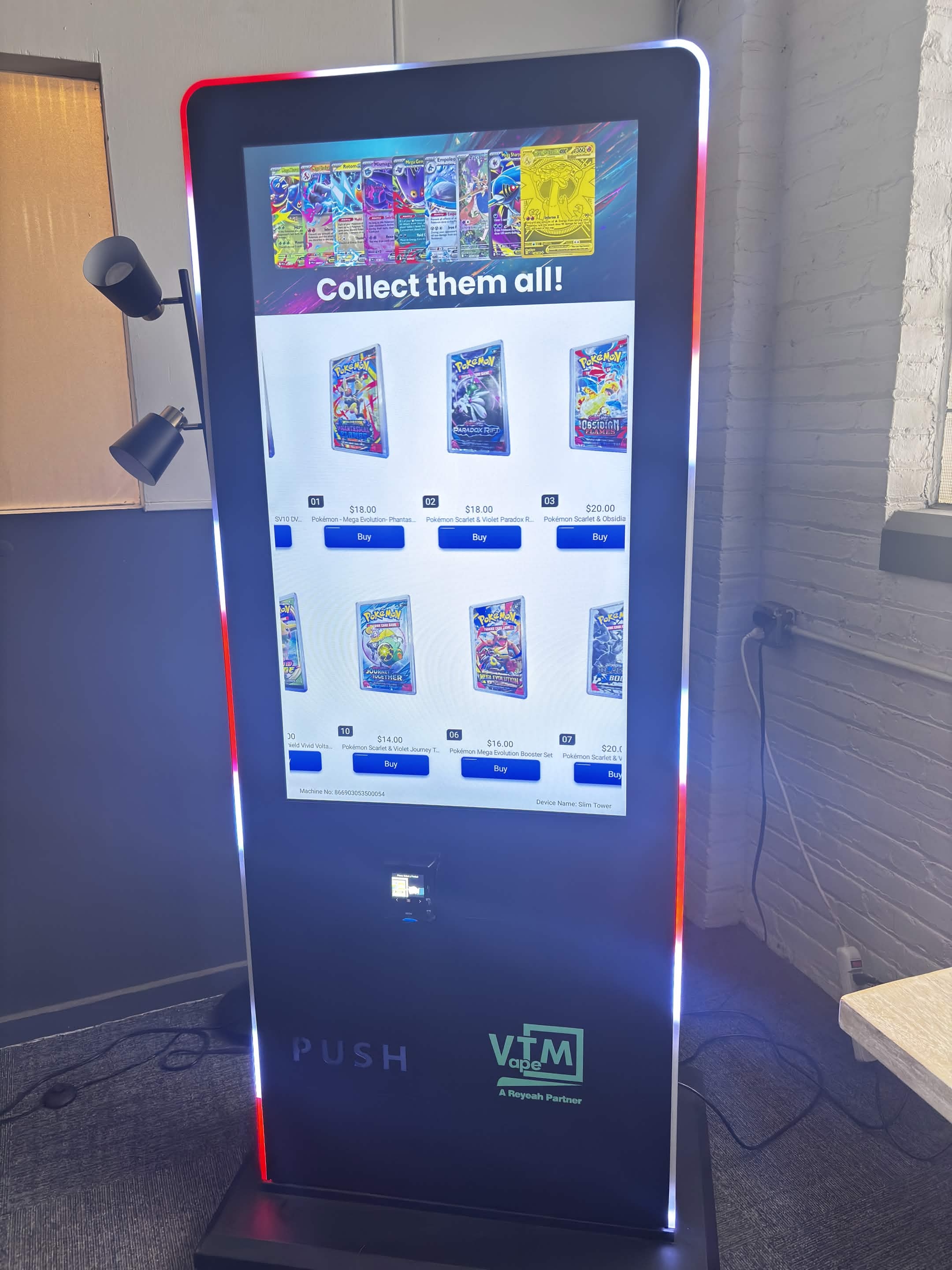 Collectible card machine installed in business
