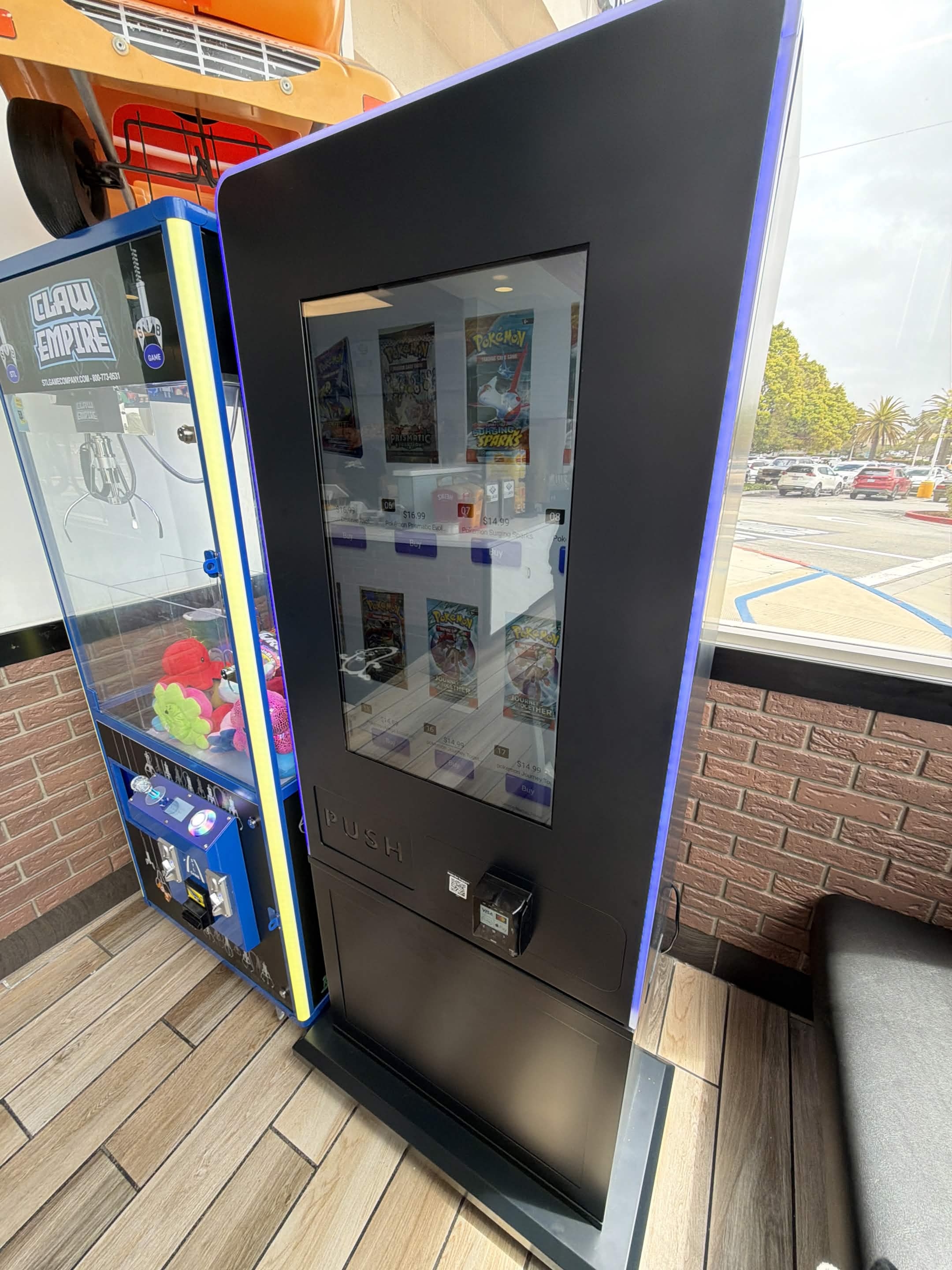Installed card vending machine in a high traffic venue