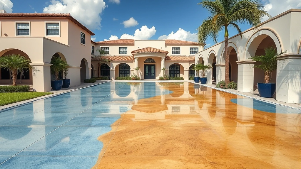 Painting and Concrete in Doral FL showcasing vibrant colors and textures.