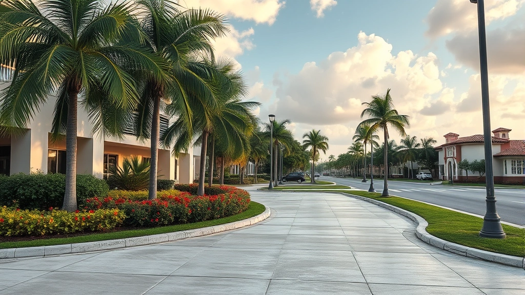 Painting and concrete work in Biscayne Park, FL showcasing vibrant colors and textures.