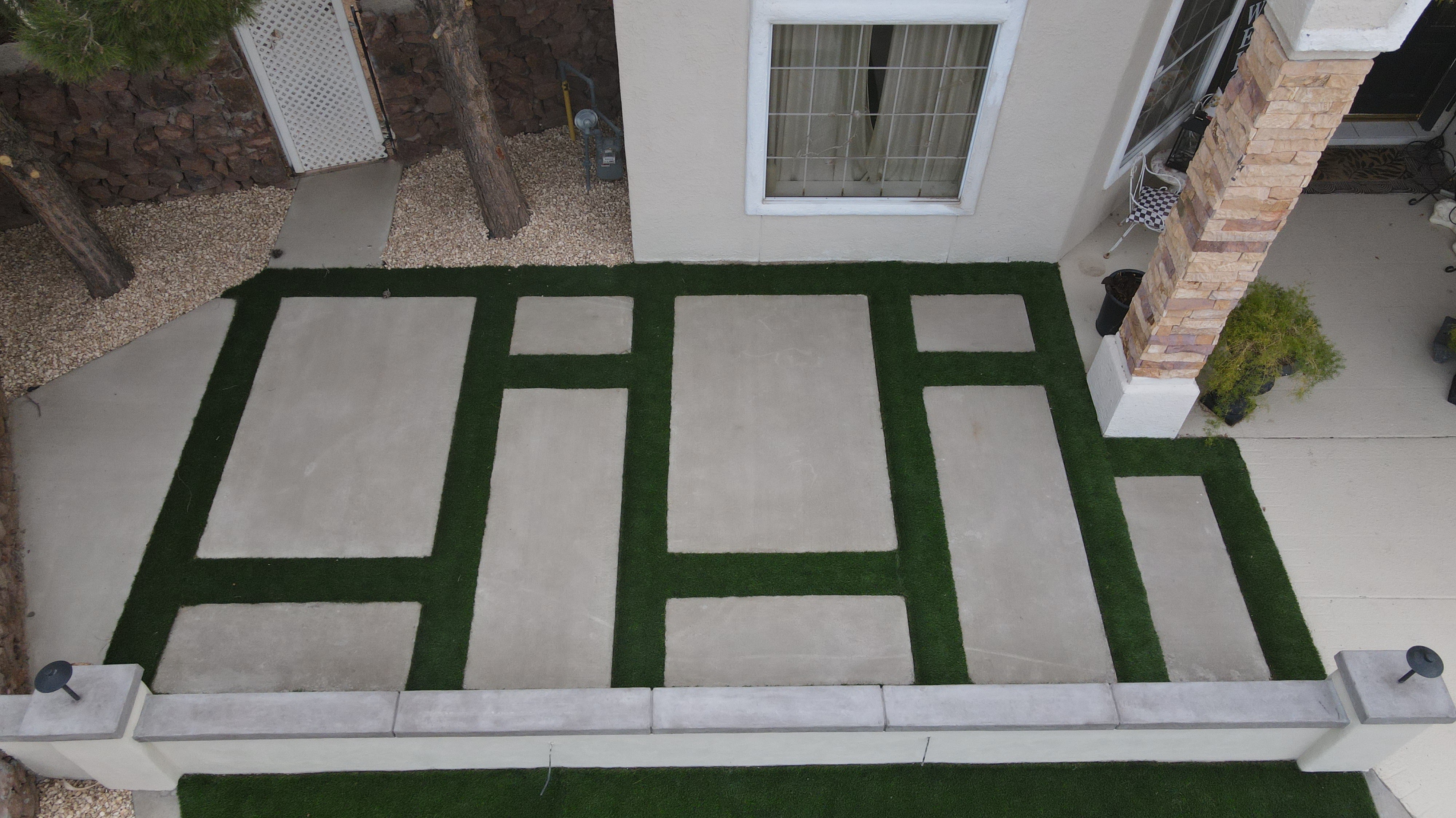 Before turf cleaning — matted and dirty artificial grass