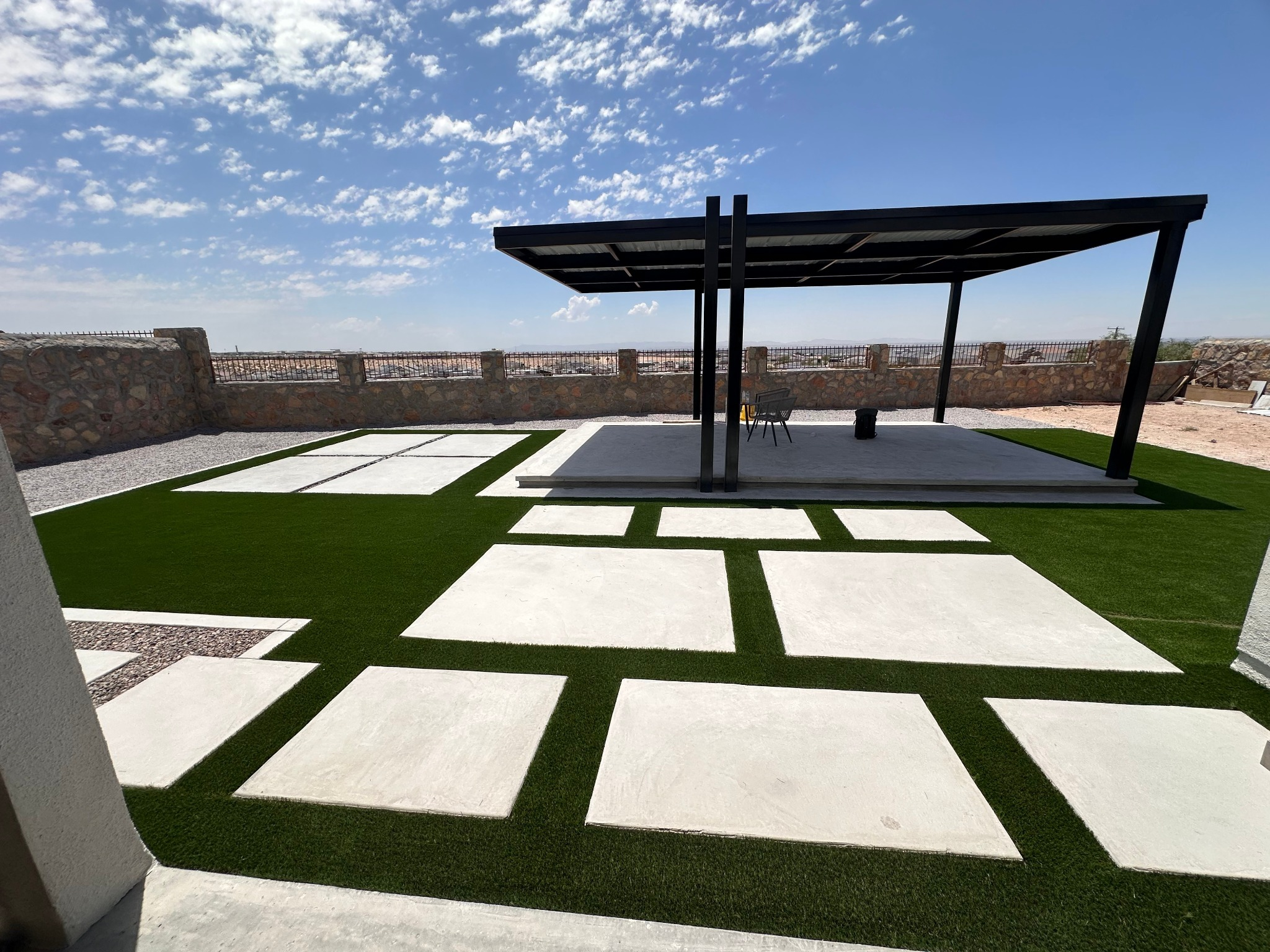 Artificial turf before professional cleaning — matted, dirty, and dull