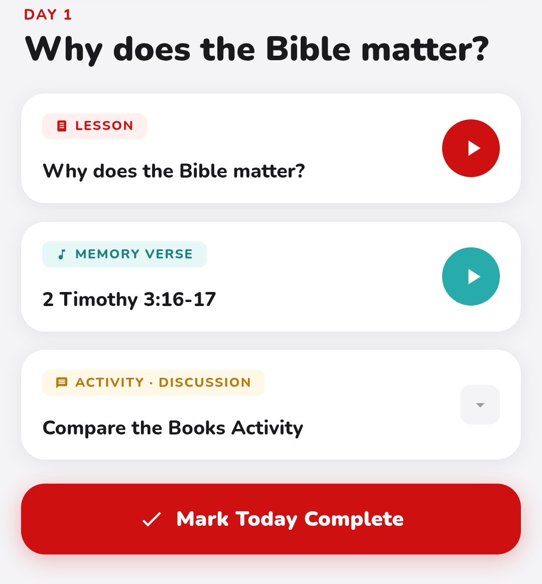 ReVerse Daily App Interface