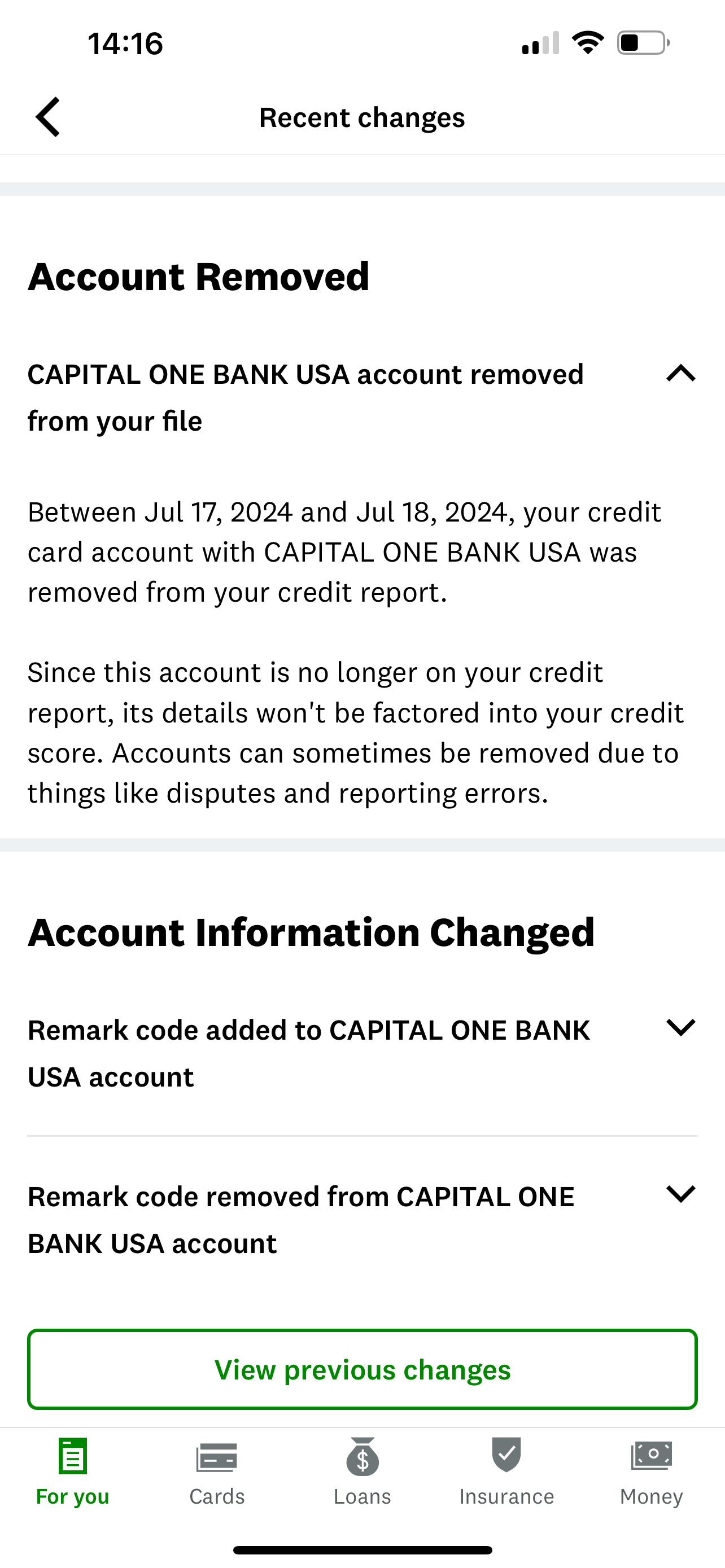 Credit Report Screenshot