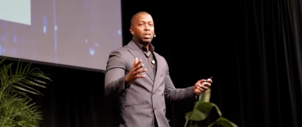 Dwayne Matthews speaking at a leadership conference