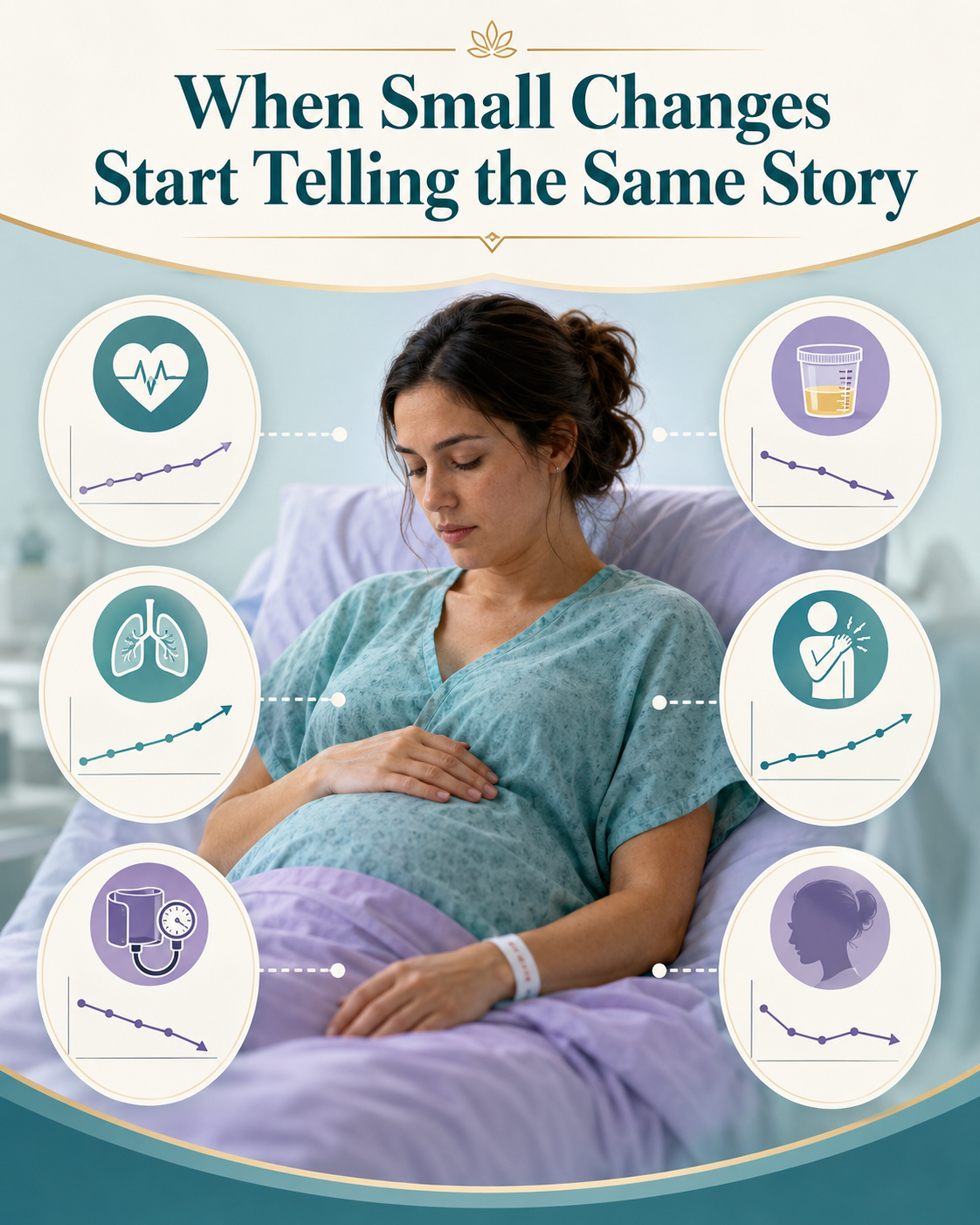 No single number tells the whole story. A rising heart rate and respiratory rate, worsening pain, falling blood pressure and urine output, and a change in how she seems can add up to maternal sepsis.