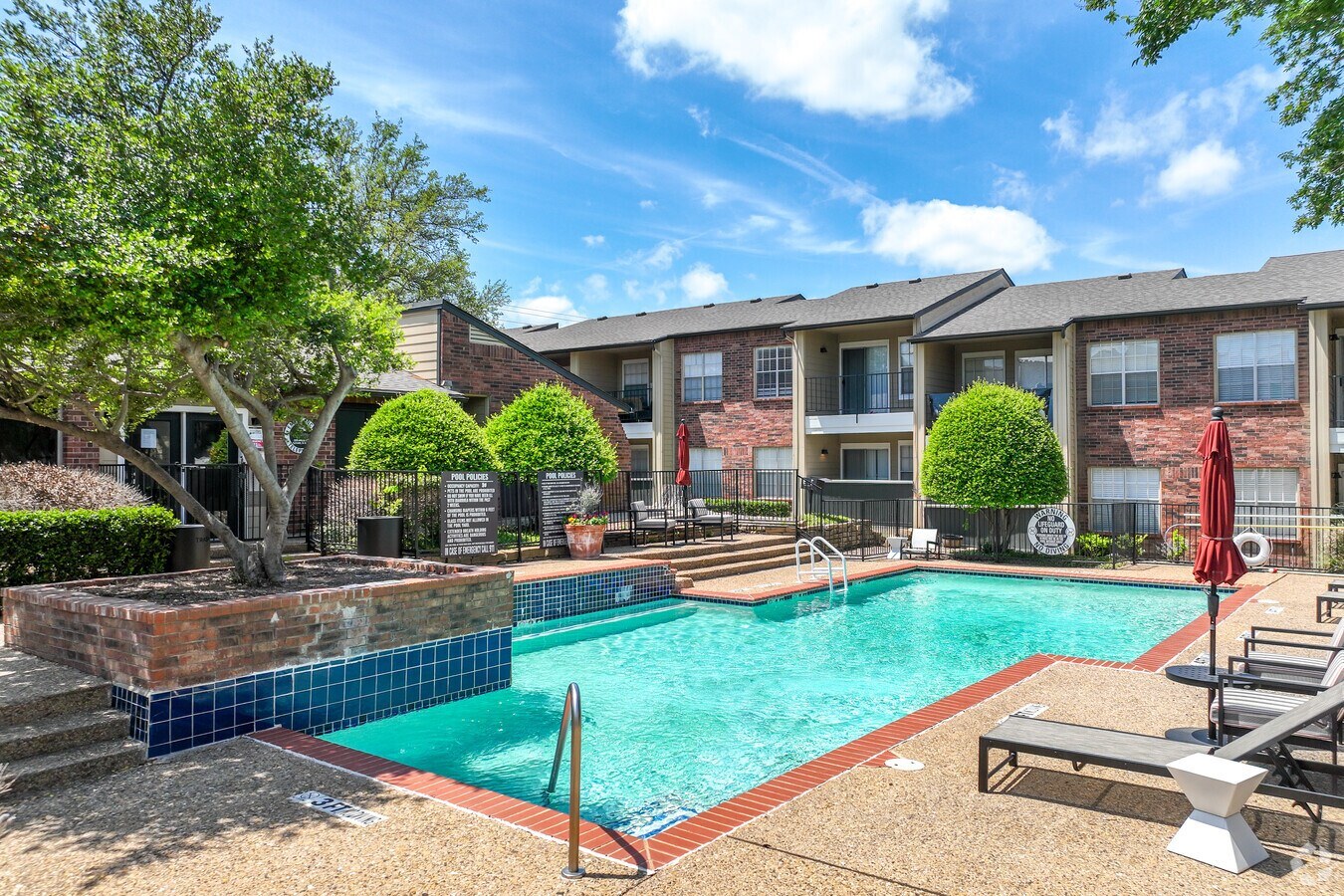 Apollo Heights apartment community pool in Garland, Texas