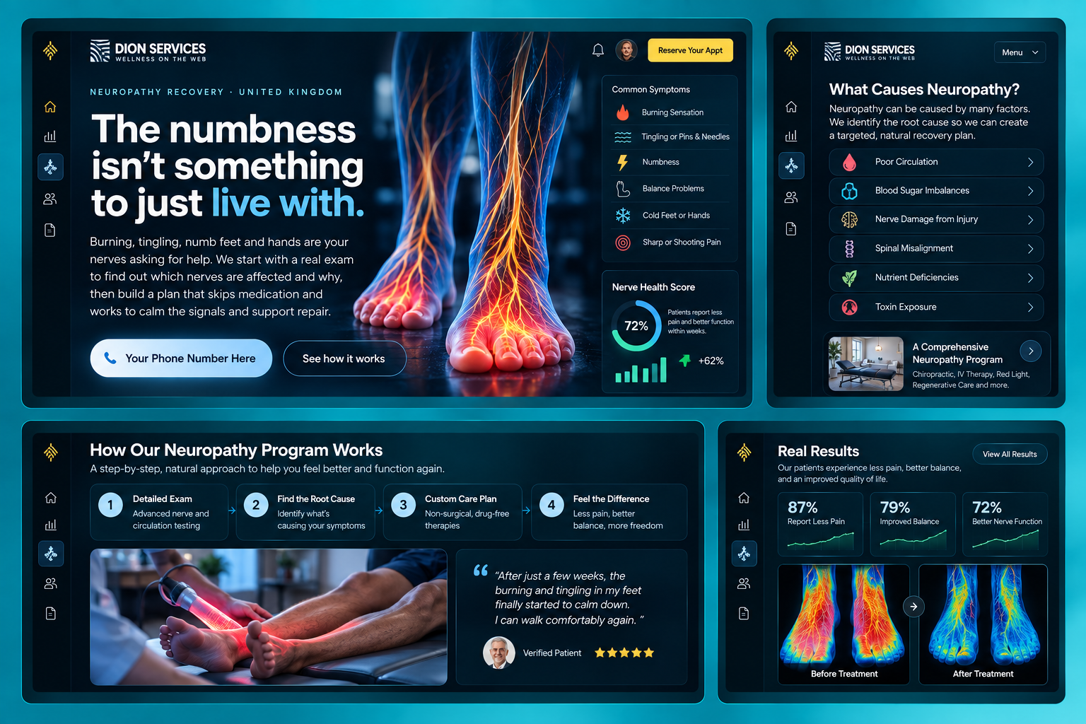 Neuropathy Reversal service funnel screenshot