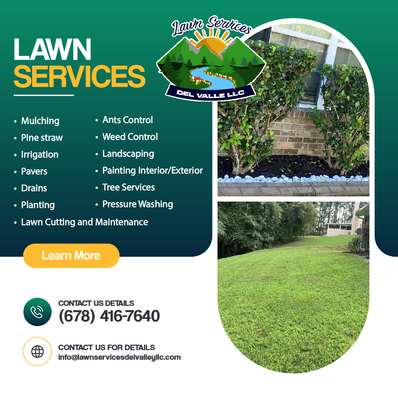 Beautifully landscaped garden with fresh mulch