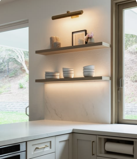 Integrated feature shelving lighting upgrade