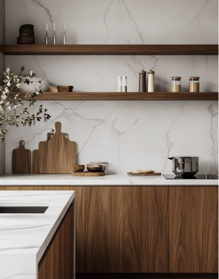 Custom feature open shelving upgrade
