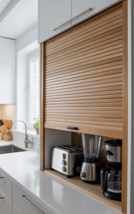 Concealed appliance cupboard storage upgrade