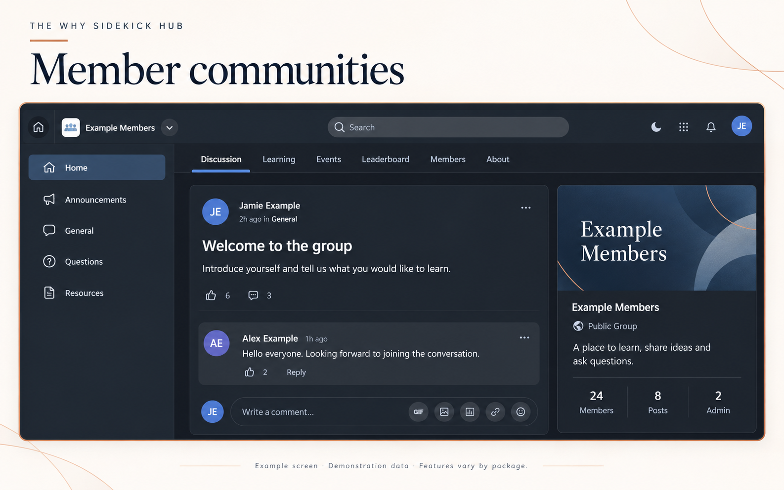 Example: Member communities
