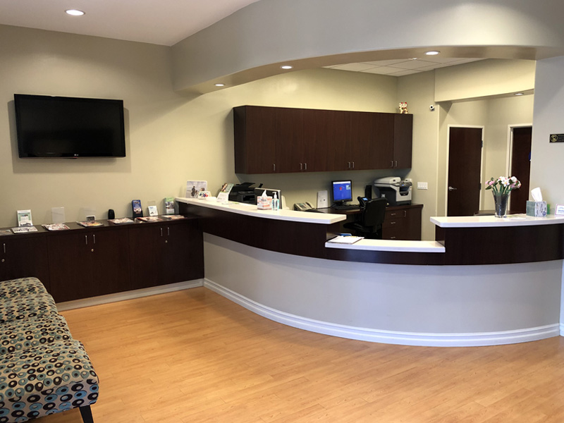 Front desk and check-in counter