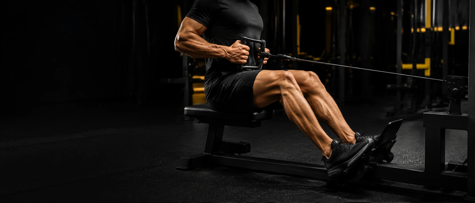 Sportoló evezőgyakorlatot végez a LevelOne Fitness kiskunhalasi edzőtermében