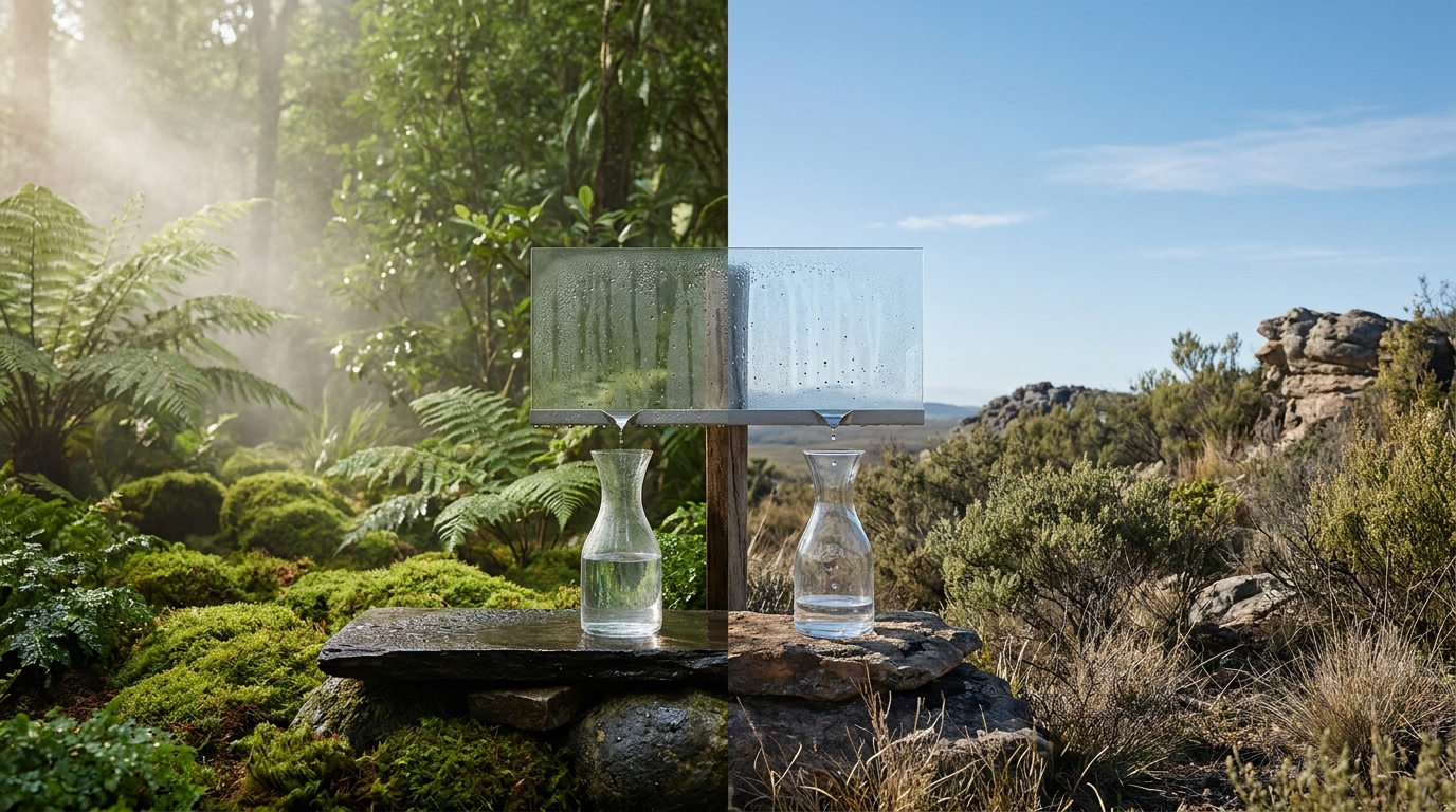 Different climate conditions affecting water production from air