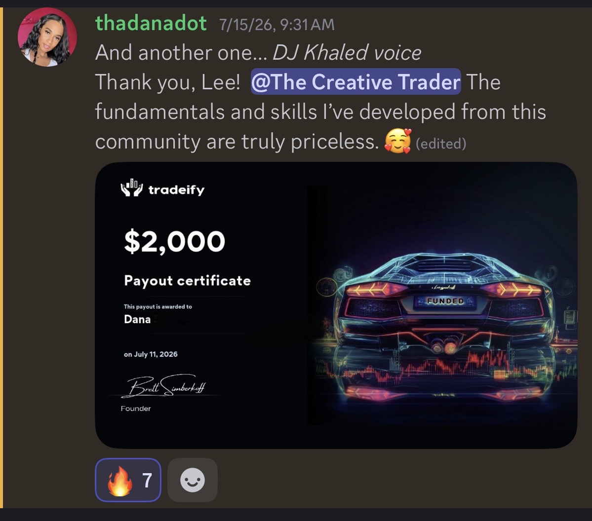 Payout proof from thadanadot