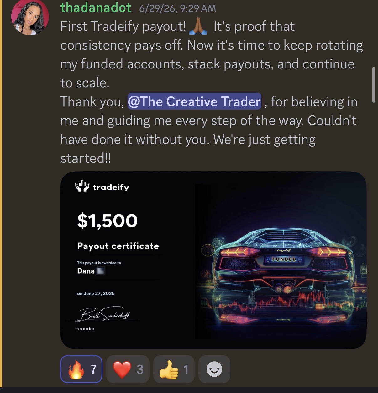 Payout proof from thadanadot