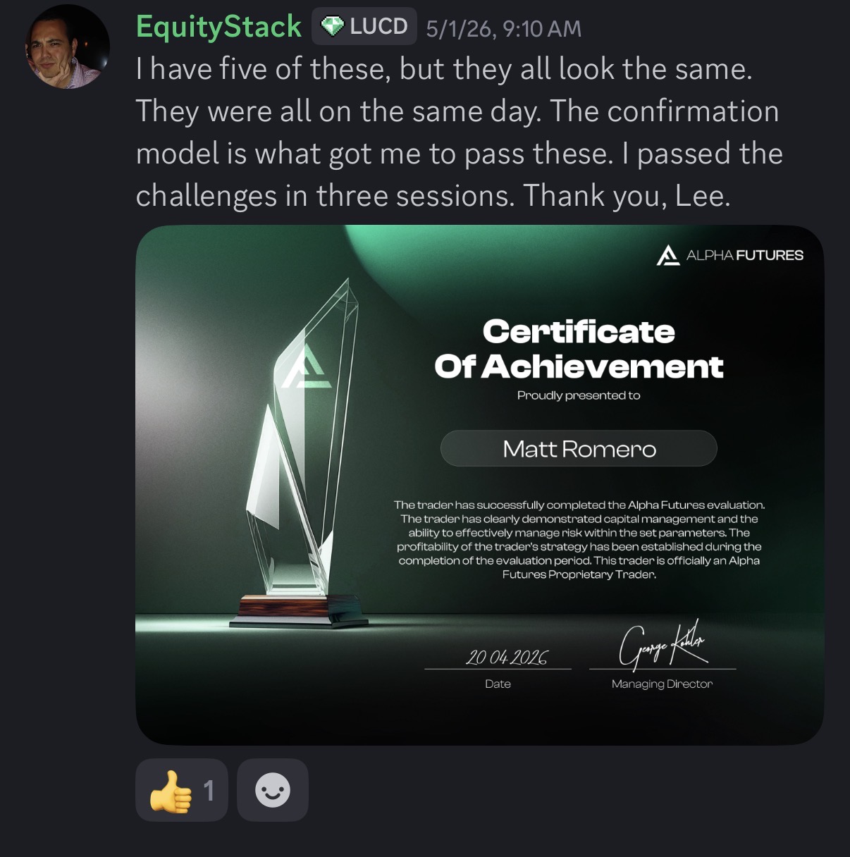 Payout proof from EquityStack