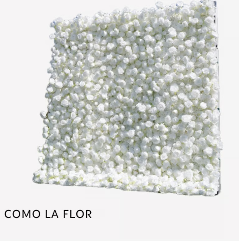Dense white flower panel arrangement