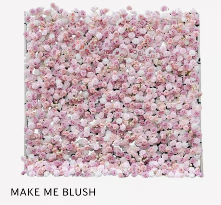Pink & white roses on a square backdrop