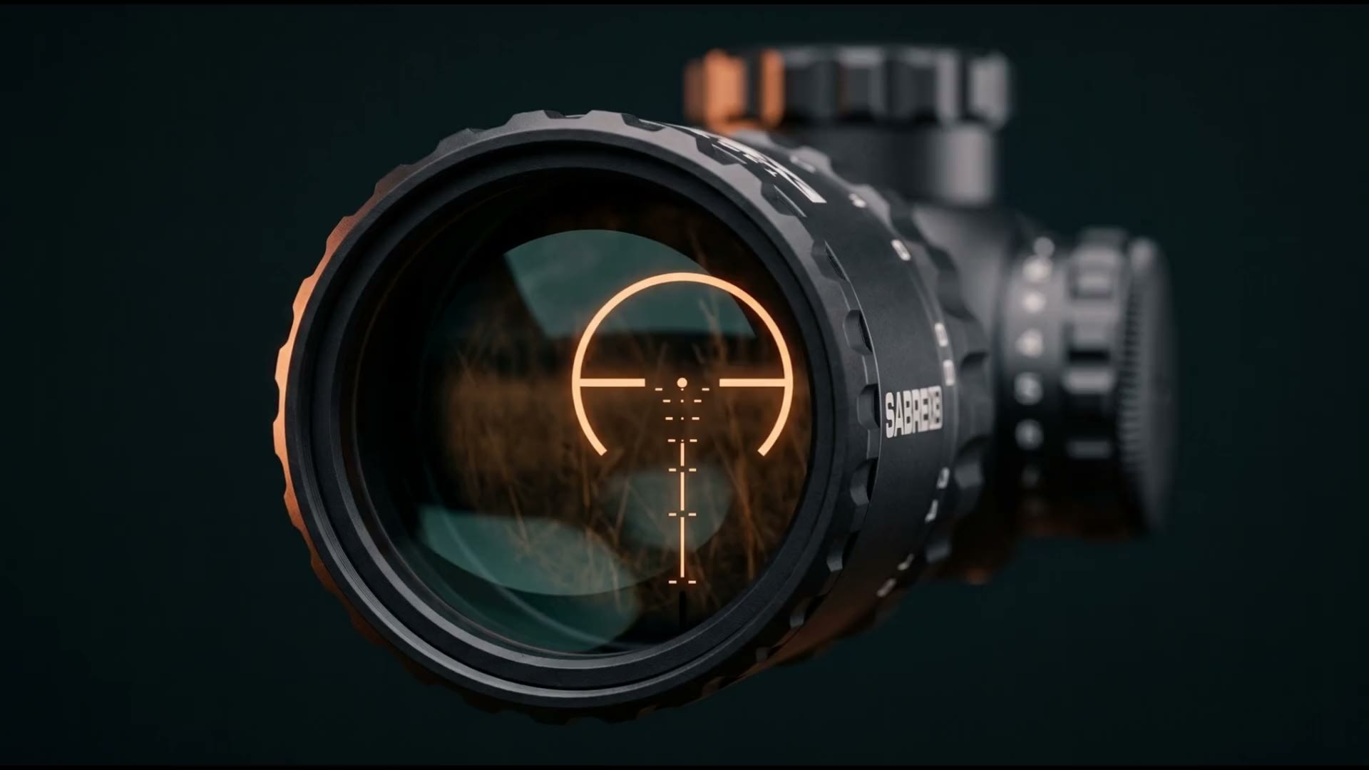 Looking into the X8 eyepiece at the illuminated R8 reticle