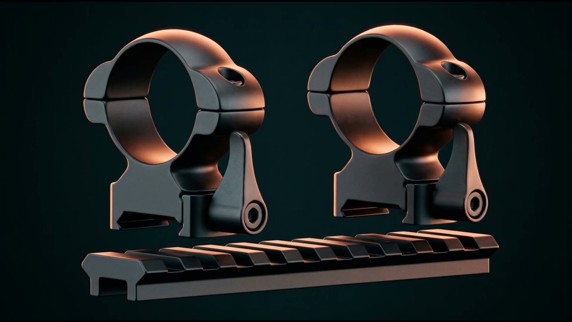 Sabre QR steel rings above a Picatinny rail